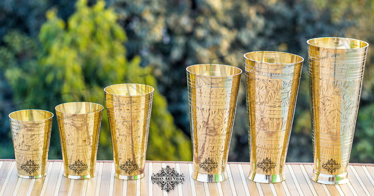 Brass Glass Set Collection  Buy Brass Glass Online – INDIAN ART VILLA