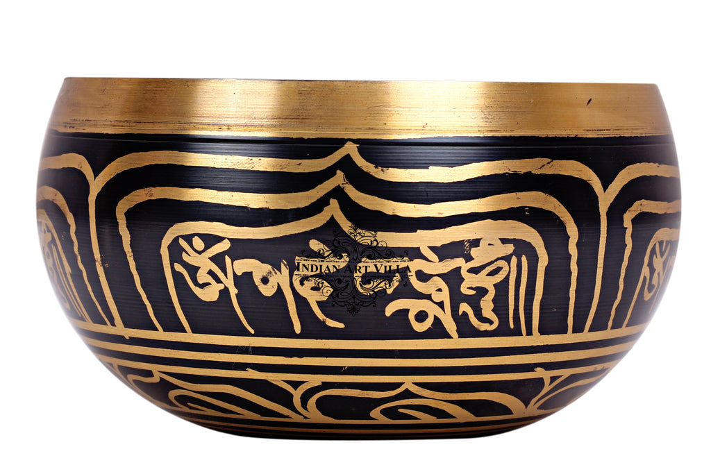 Indian Art Villa Brass Designer Tibetan Singing Bowl