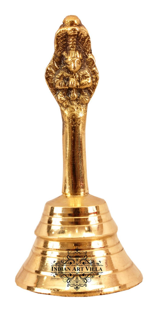 IndianArtVilla Pure Brass Sheshnag Design Pooja Bell, Spritiual & Pooja Purpose