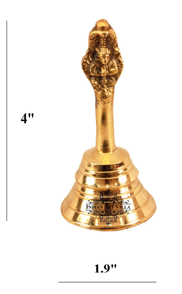 IndianArtVilla Pure Brass Sheshnag Design Pooja Bell, Spritiual & Pooja Purpose
