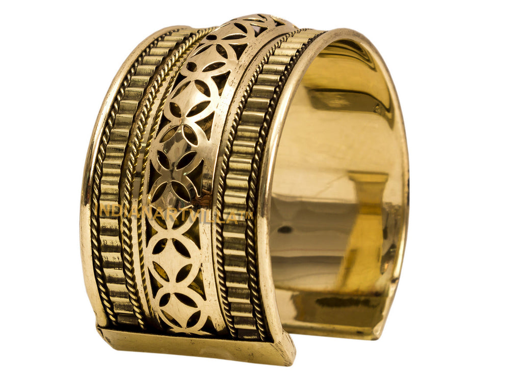 Indian Art Villa Brass Antique Traditional Kada Bracelet Bangle | Collectible Gift Item