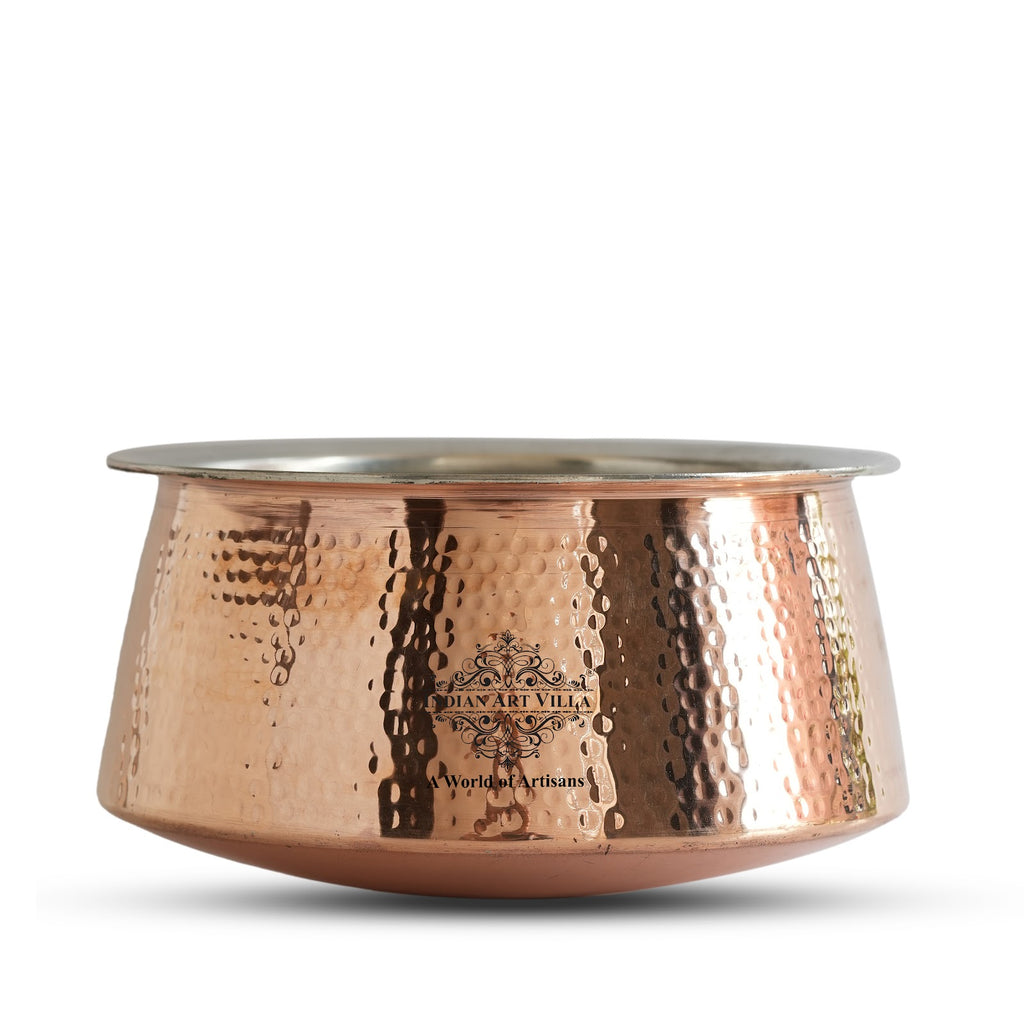 Indian Art Villa Copper Bhagona, Inside Tin Lining Design, Style For Your Kitchen Mastery