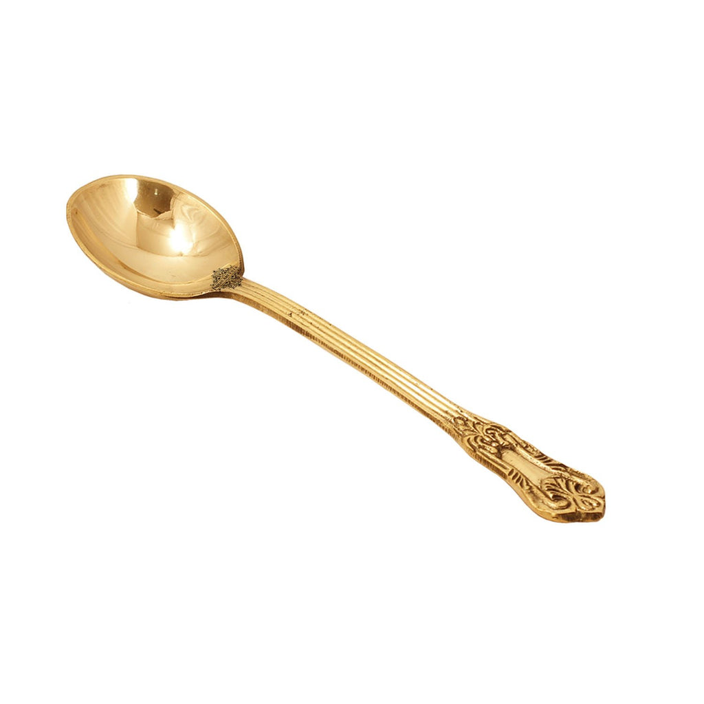 Indian Art Villa Brass Designer Serving Spoon, Tableware & Serveware Home Hotel , Length:- 6.8" Inch