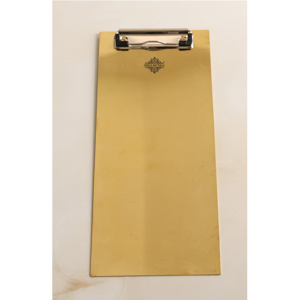 Indian Art Villa Pure Brass Clipboard/Paper Pad, for Kids, Students or office usage, Length- 13 Inches