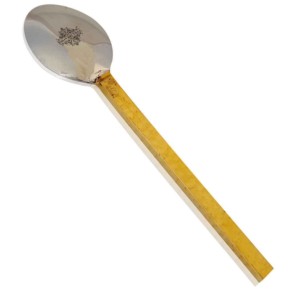 Indian Art Villa Steel Brass Spoon with Hammered Design, Dinnerware, Tableware & Cutlery Item, Length:- 6 Inch