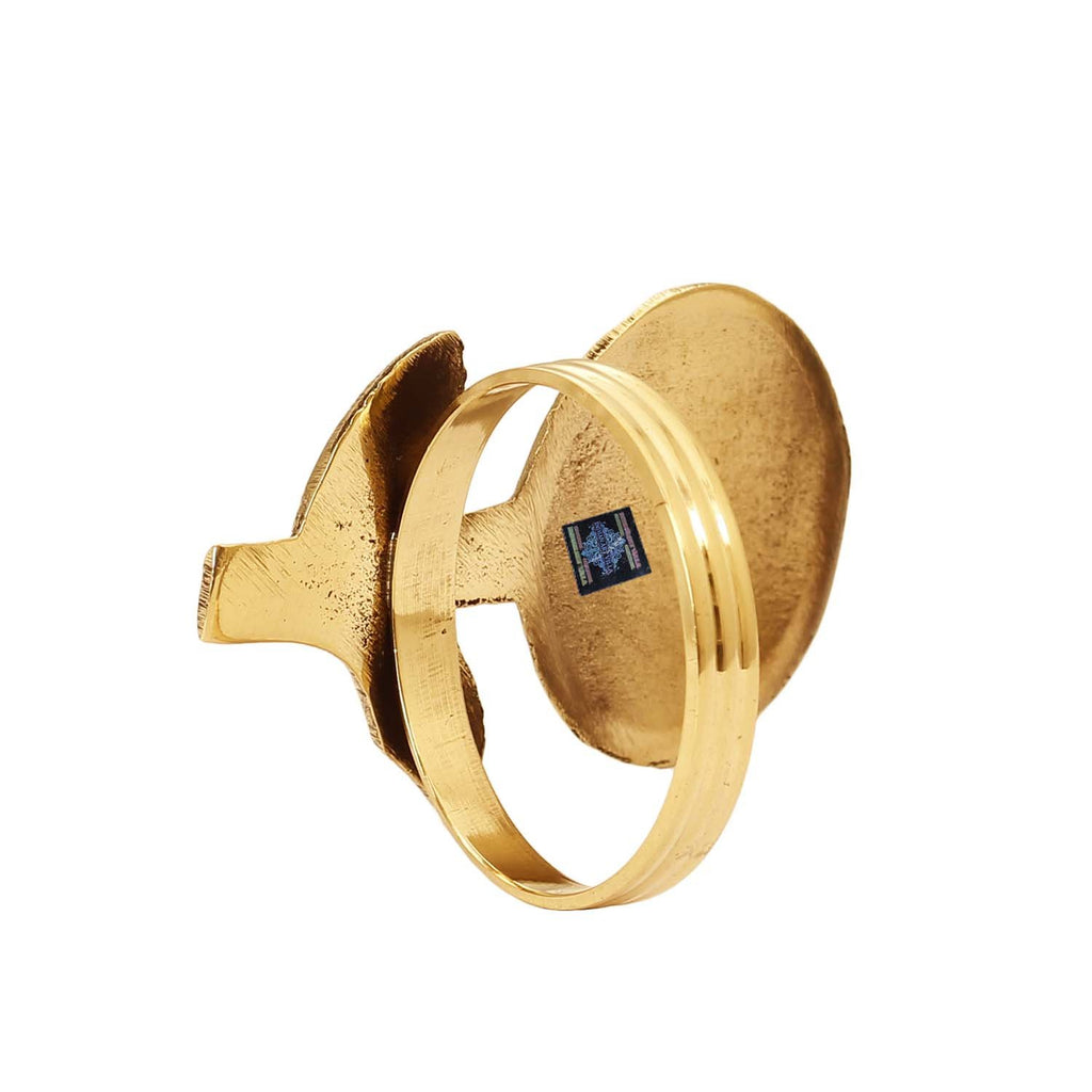 INDIAN ART VILLA Designer Brass Napkin Ring Decoration For Dining Table Setting Diameter:- 1.6" Inch Gold