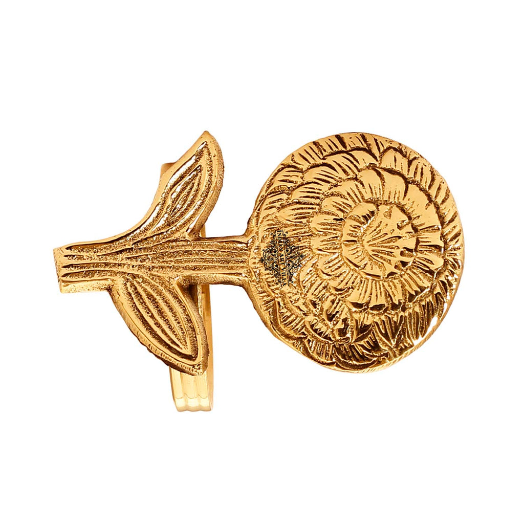 INDIAN ART VILLA Designer Brass Napkin Ring Decoration For Dining Table Setting Diameter:- 1.6" Inch Gold