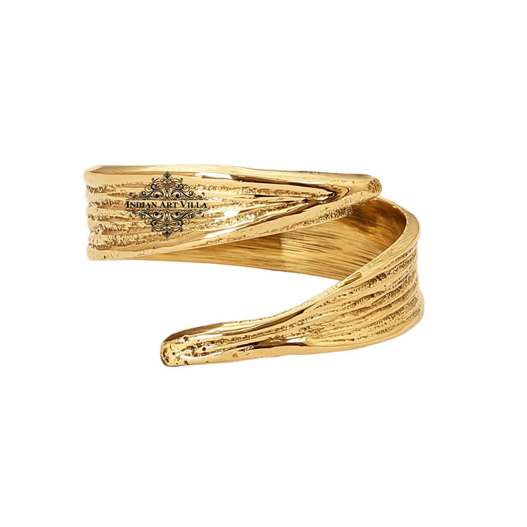 INDIAN ART VILLA Designer Brass Napkin Ring Decoration For Dining Table Setting Diameter:- 1.7" Inch Gold
