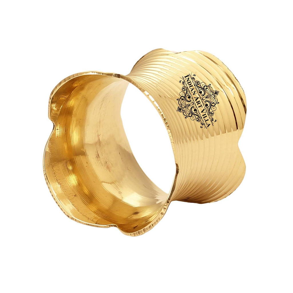 Indian Art Villa Designer Brass Napkin Ring Decoration For Dining Table Setting Diameter:- 2" Inch, Gold
