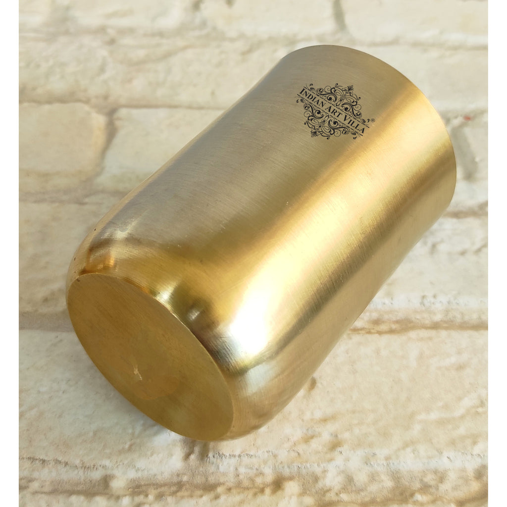 Indian Art Villa Brass Glass / Tumbler With Matt Finish, Volume-300 ML