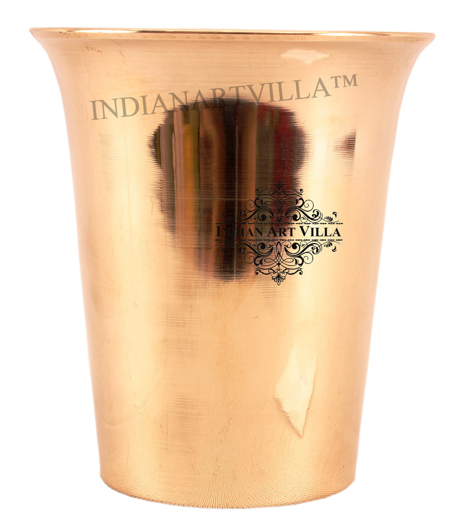 Indian Art Villa Pure Bronze Curved Design Glass Tumbler