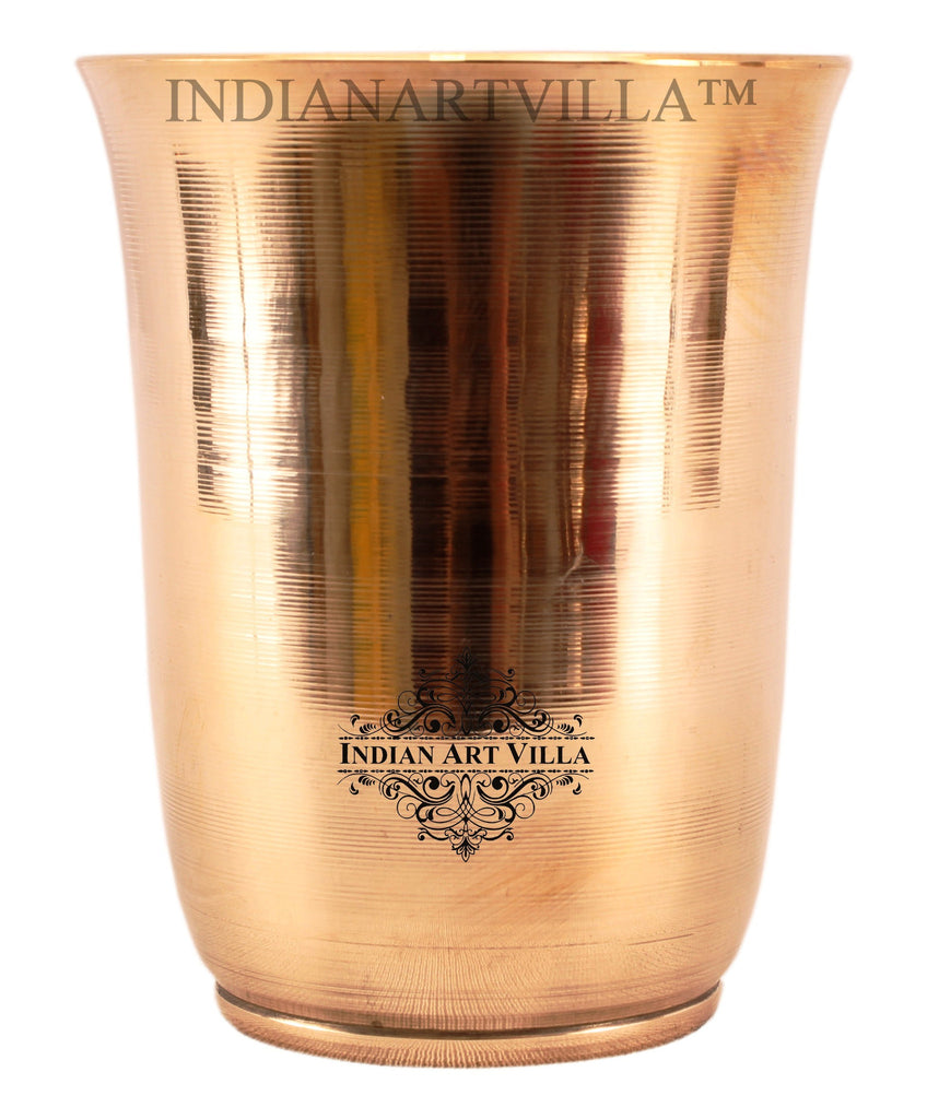 Indian Art Villa Pure Bronze Mughlai Design Glass Tumbler-240 ML
