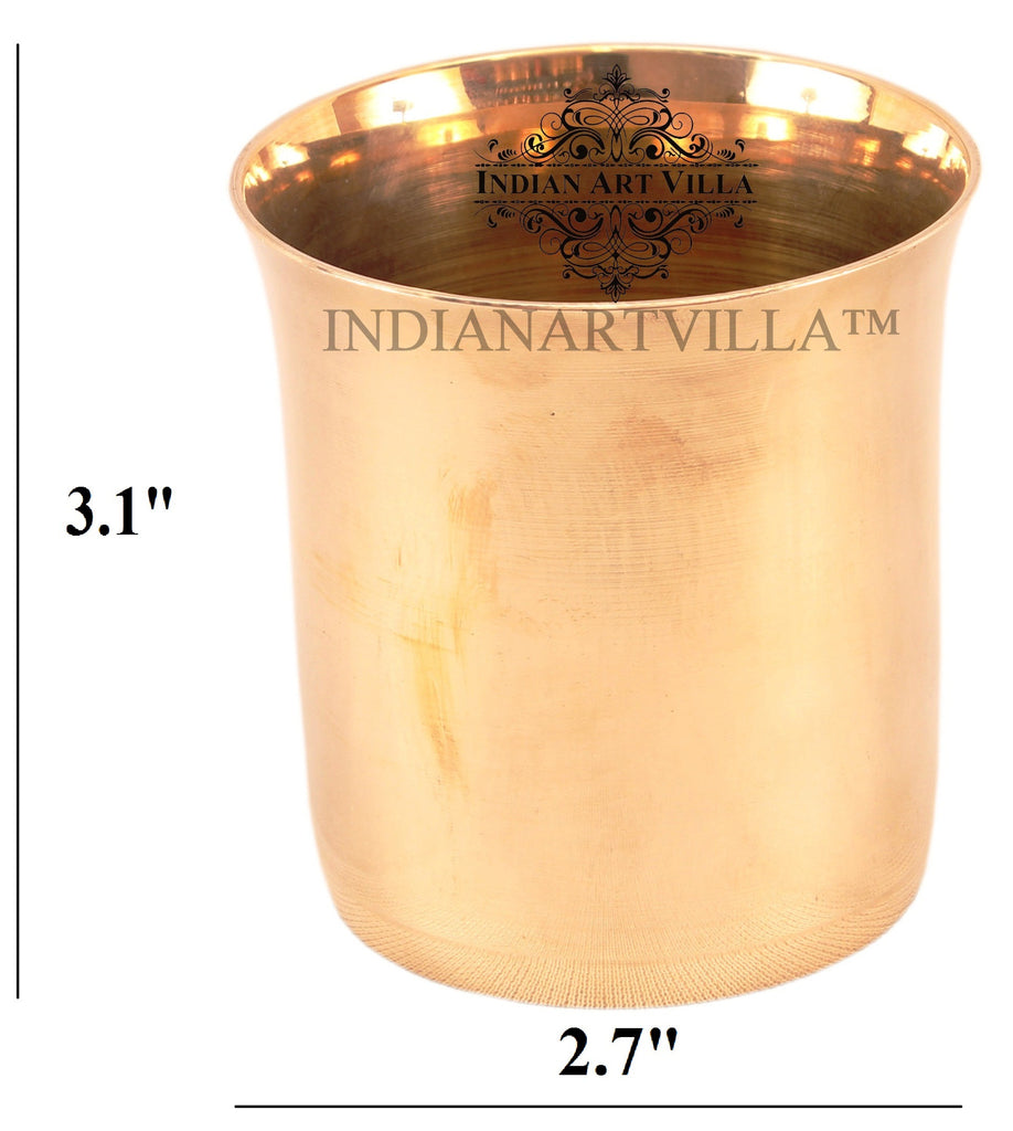 Indian Art Villa Pure Bronze Plain Design Glass Tumbler 250 ML