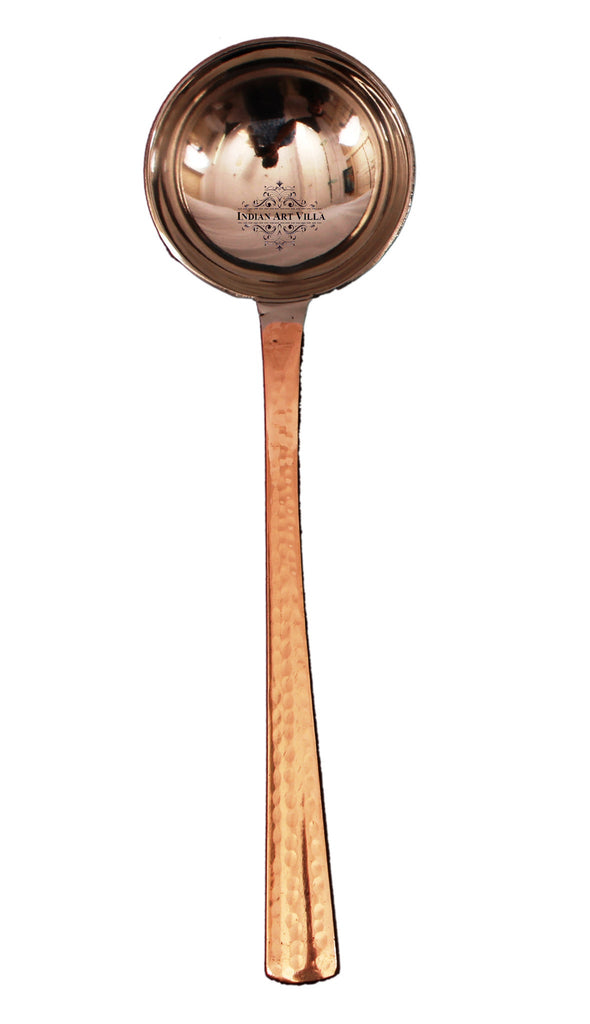 INDIAN ART VILLA Steel Copper 9.5" Handmade Serving Spoon (Set of 6)