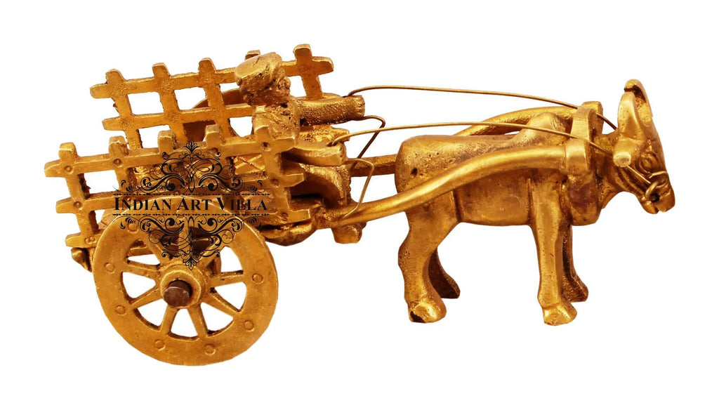 Indian Art Villa Pure Brass Bull Cart