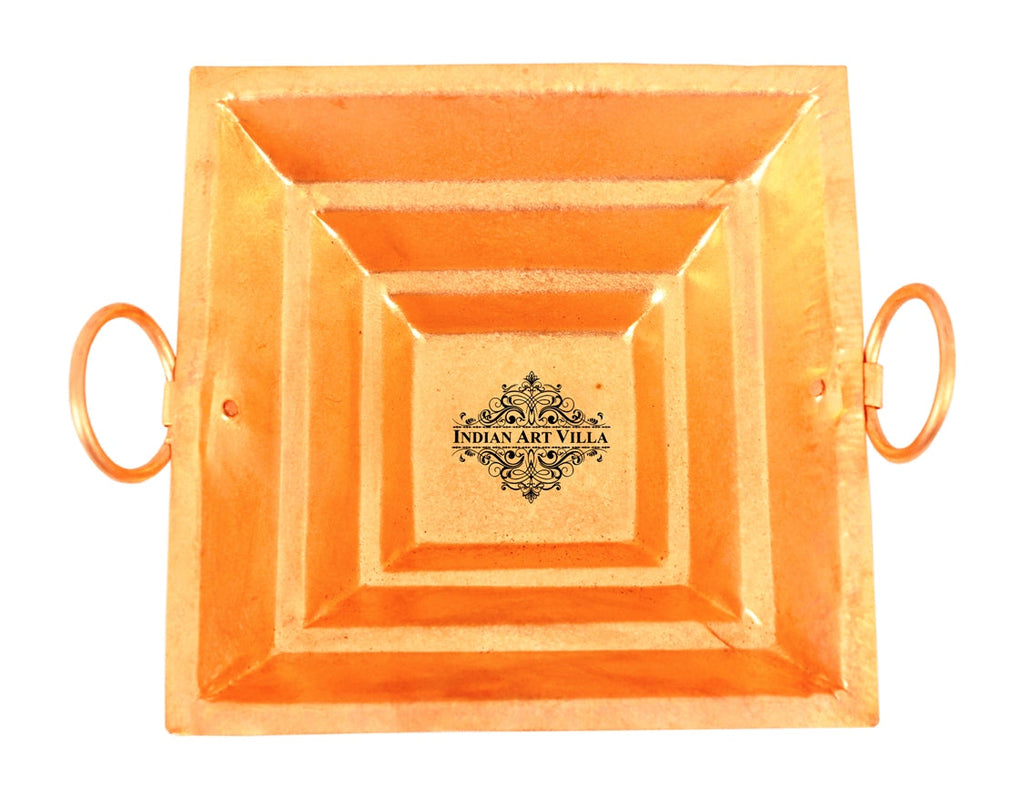 Indian Art Villa Pure Copper Hawan Kund With Handle On Both Side, For Yagya, Hawan & Poojan Purpose