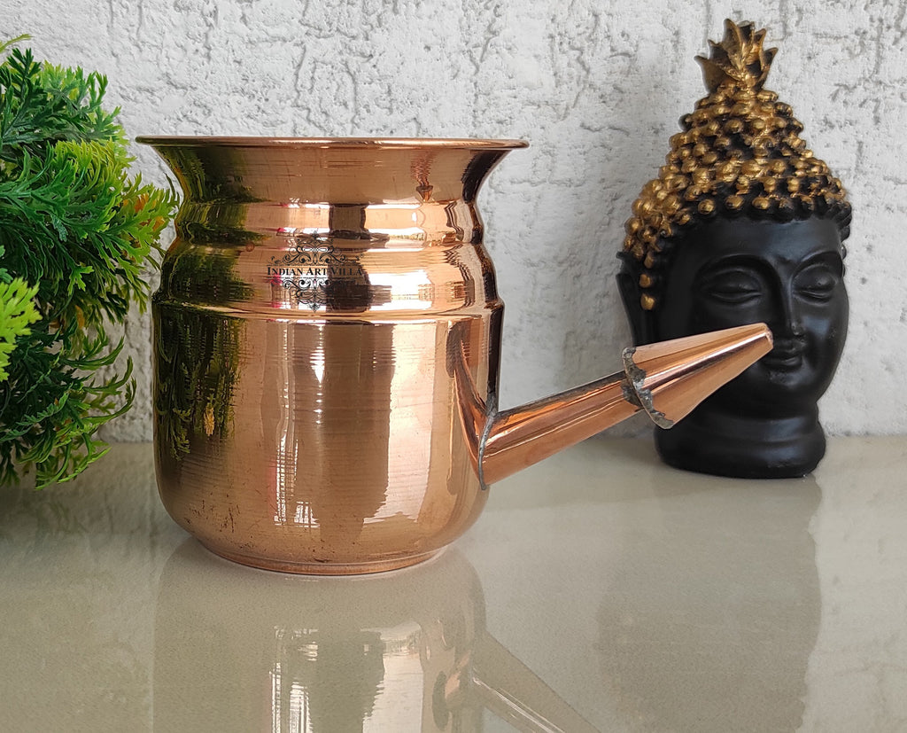 Indian Art Villa Pure Copper Handmade Ramjhara, NetiPot,  used to Yoga Purposes Item, Drinkware, Serveware