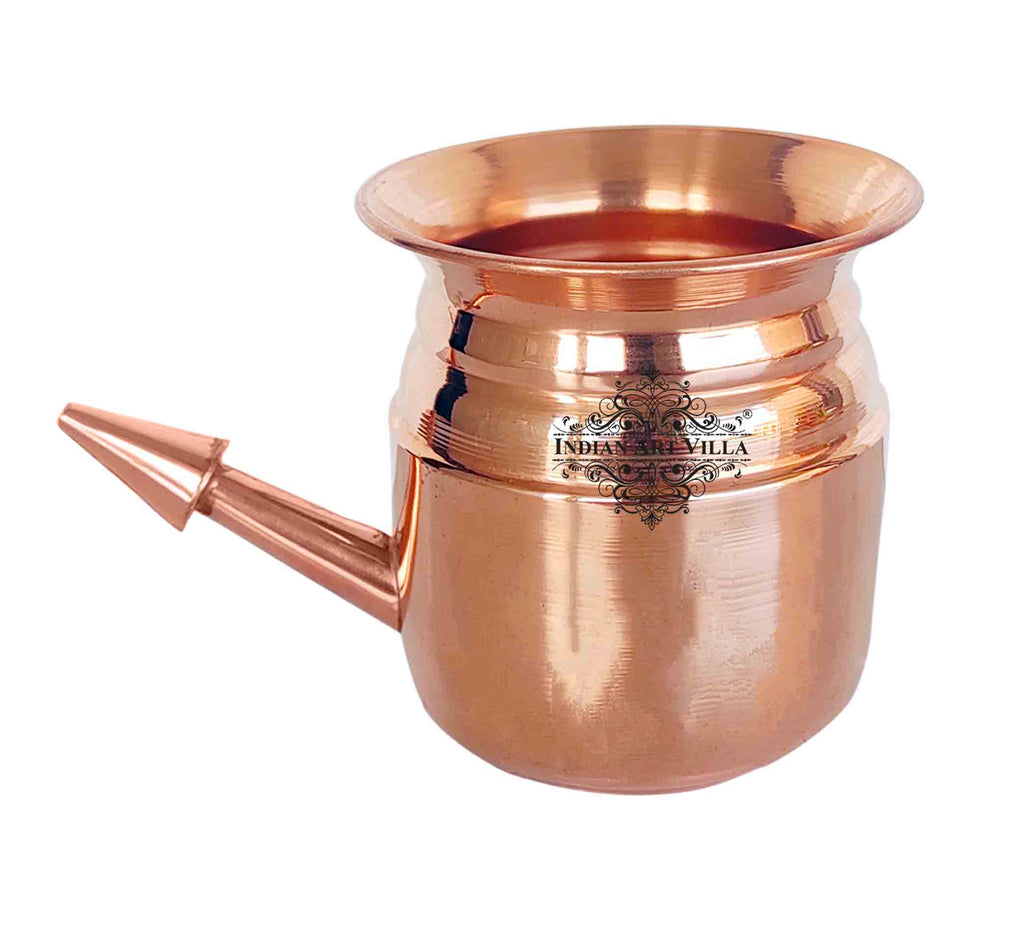 Indian Art Villa Pure Copper Handmade Ramjhara, NetiPot,  used to Yoga Purposes Item, Drinkware, Serveware