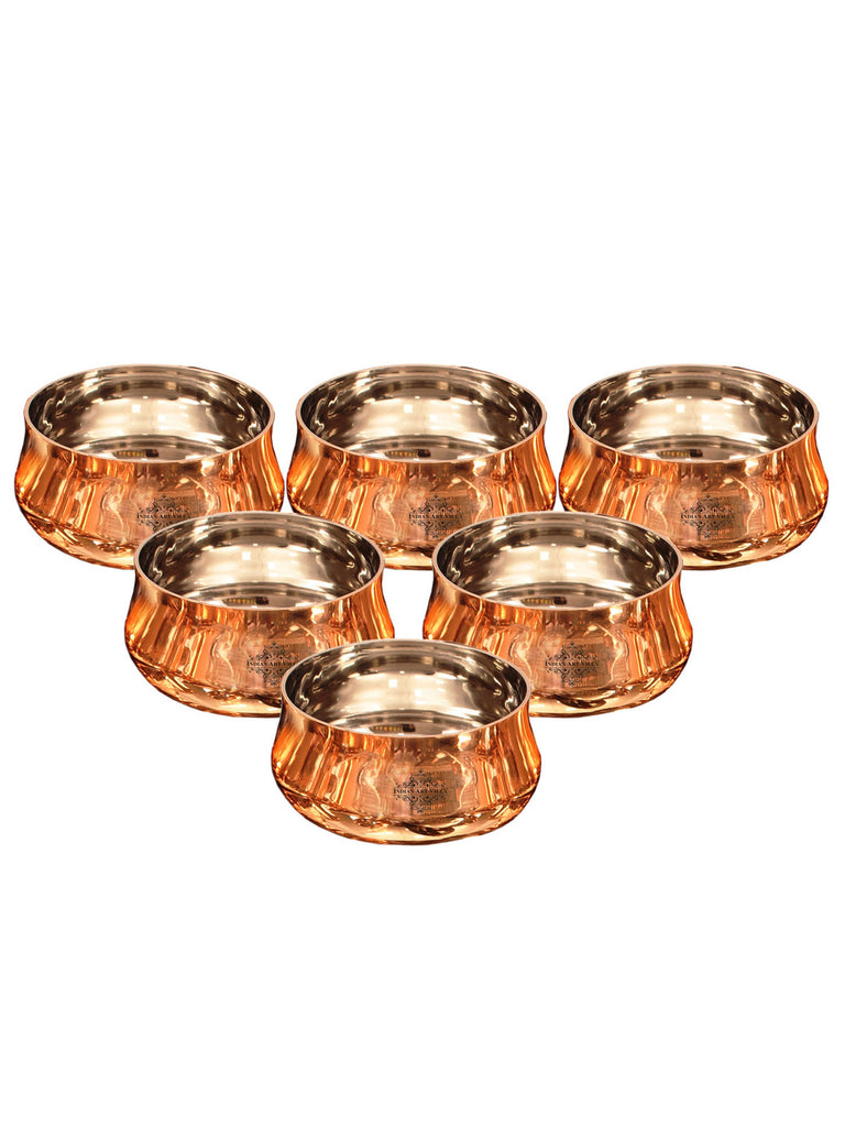 Indian Art Villa Steel Copper Curved Bowls, Dinnerware