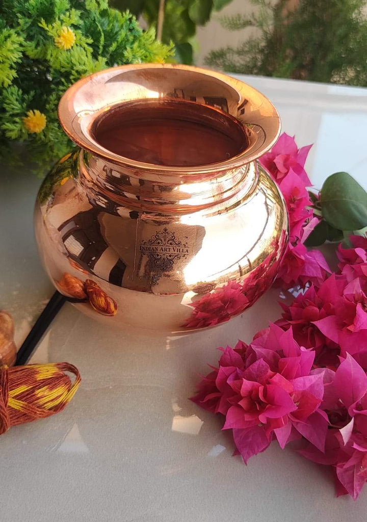 Indian Art Villa Copper Kalash / lota | Shine Finish | Pujan Purpose