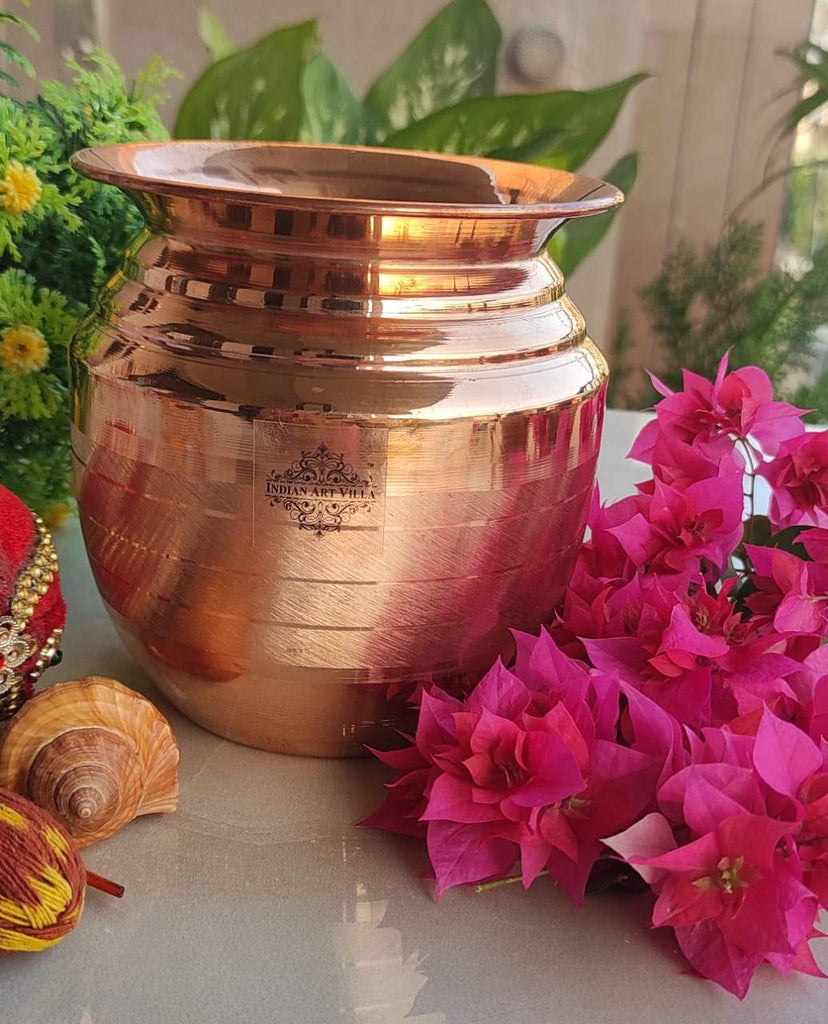 Indian Art Villa Pure Copper Copper Kalash / lota | Luxury Design | Shine Finish | Pujan Purpose