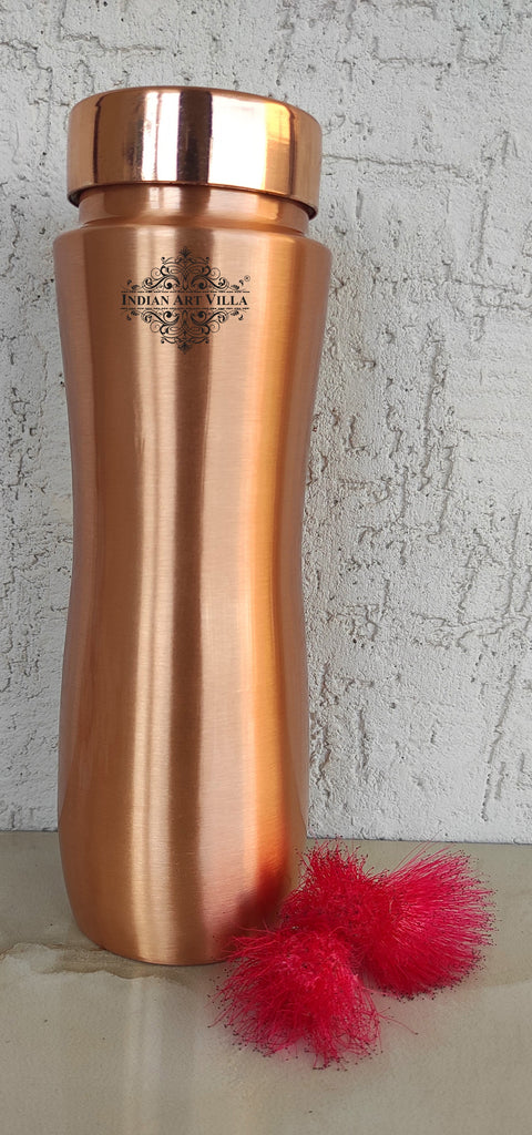 Indian Art Villa Pure Copper Shine Finish Champion Bottle, Drinkware, Ayurveda Yoga, Volume- 750 ml