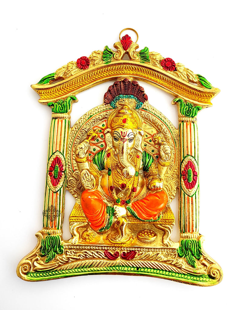 Indian Art Villa Aluminium Lord Ganesha Idol | Home Décor | 11" | Gold