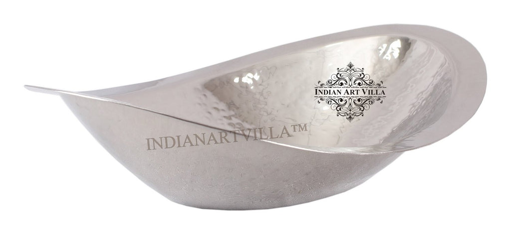 Indian Art Villa Steel Hammered Design Oval Bread Basket