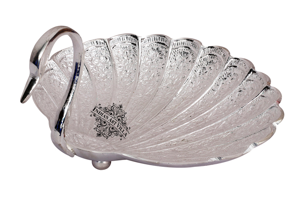 Indian Art Villa Pure Silver Plated Handmade Duck Design Bowl