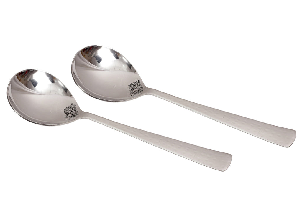 Indian Art Villa Stainless Steel Handmade Hammer Design Serving service Spoon