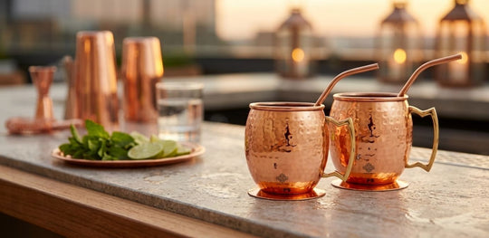 Copper Moscow Mule Mugs With Coasters
