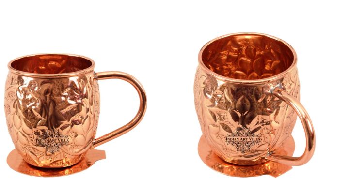 Copper Moscow Mule Mugs With Coasters