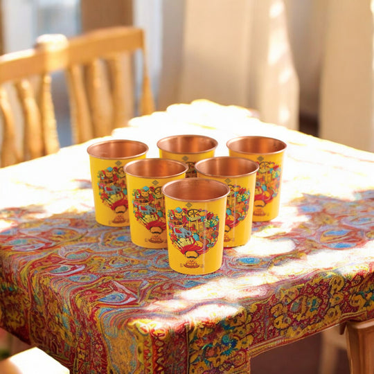 Pure Copper Glass Rajasthani Meena "Padharo Mhare Desh" Printed Theme