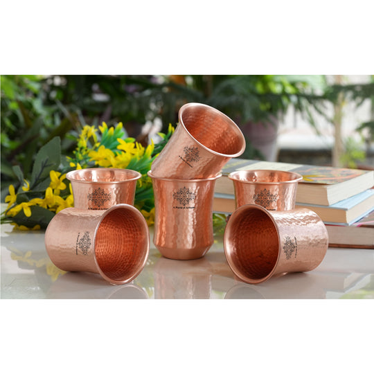 Pure Copper Hammered & Smooth Design Glass