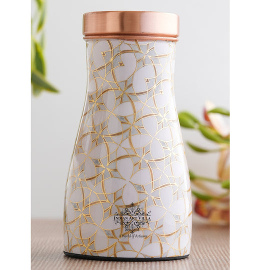 Pure Copper  Bedroom Bottle, Gold Print Luxury Design- 950 ml