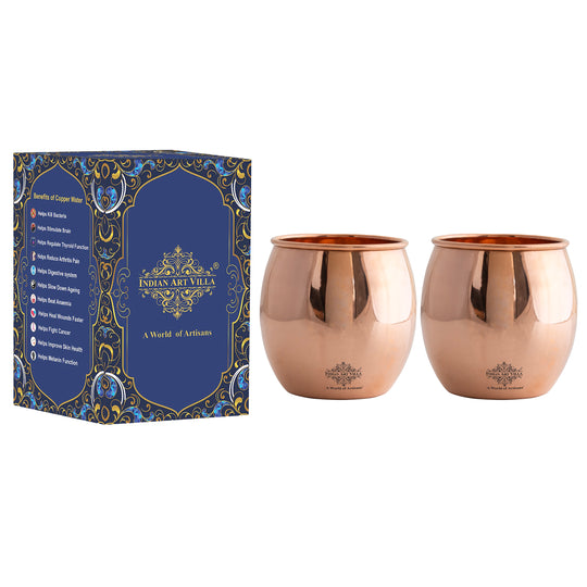 Pure Copper Round Shaped Glass  550 ml
