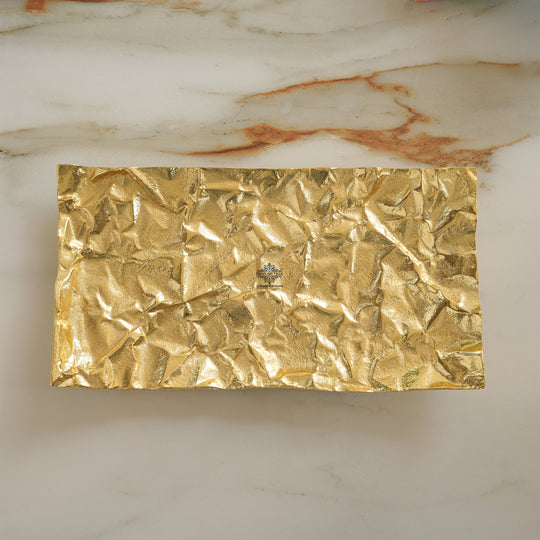 Brass Finish Antique Rough Finish Tray 14.3 Inches