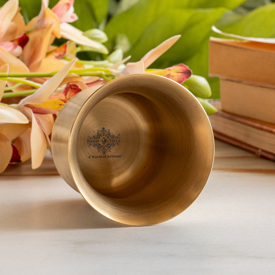 Pure Brass Curved Design Plain Glass With Lines