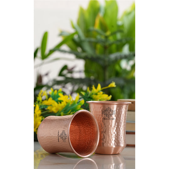 Pure Copper Hammered & Smooth Design Glass