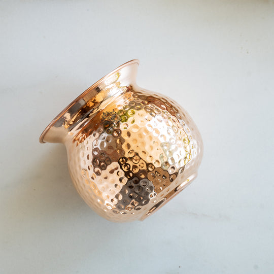 Pure Copper Hammered Lota/Kalash for Pooja