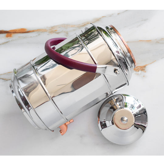5 litre diamond embossed copper water dispenser with brass tap – large capacity tamba matka with tap 