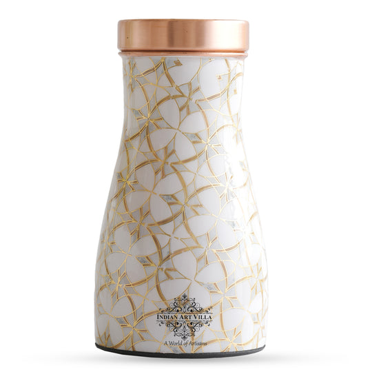 Pure Copper  Bedroom Bottle, Gold Print Luxury Design- 950 ml