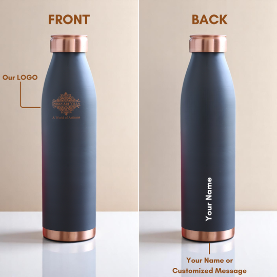 Personalized Copper Silk Finish Water Bottle 900 ML