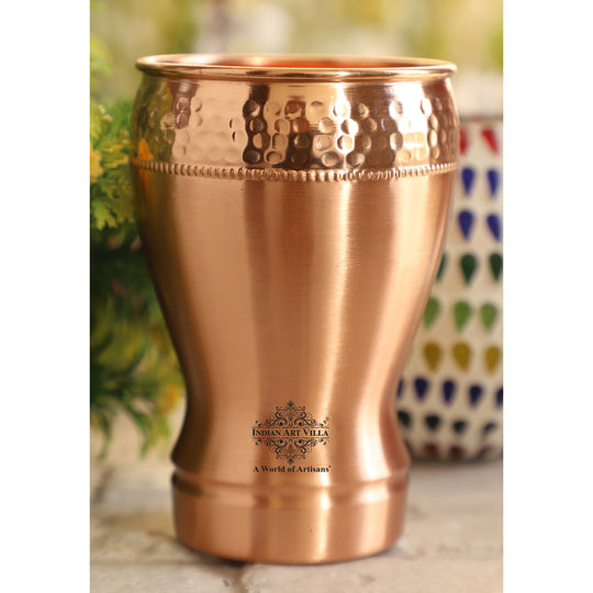 Embossed copper tumbler for healthy water intake use
