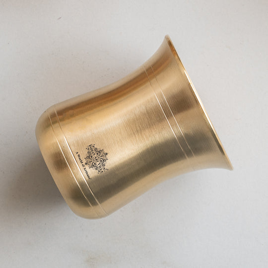 Pure Brass Curved Design Plain Glass With Lines