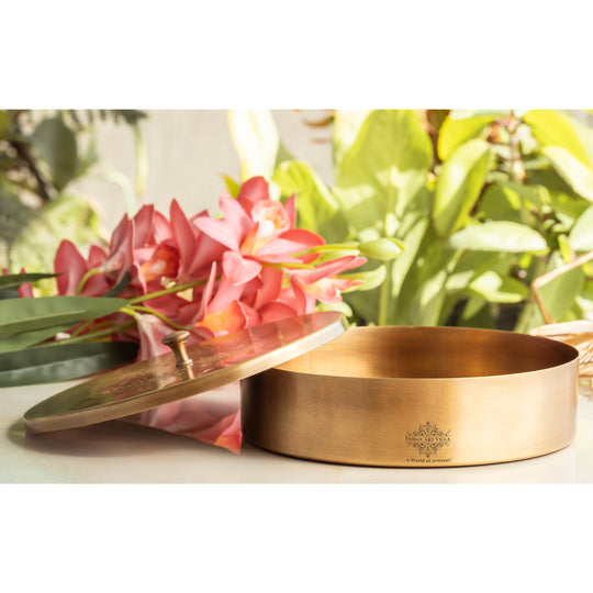 Pure Brass Multi Purpose Box with Antique Embossed Design