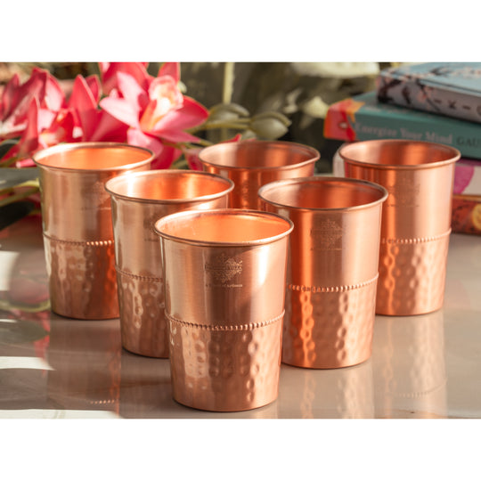 Pure Copper Glass With straight vertical sides- 275 ML