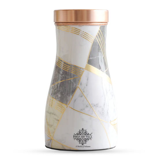 Pure Copper  Bedroom Bottle, Gold Print Luxury Design- 950 ml
