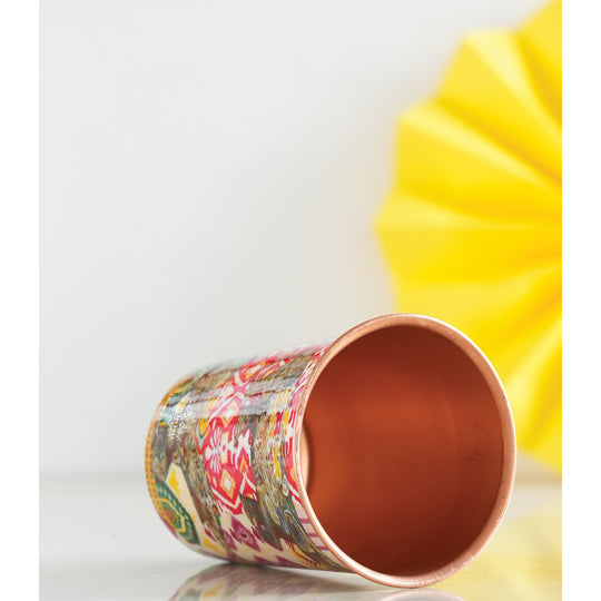Pure Copper Glass Rajasthani Meena "Padharo Mhare Desh" Printed Theme
