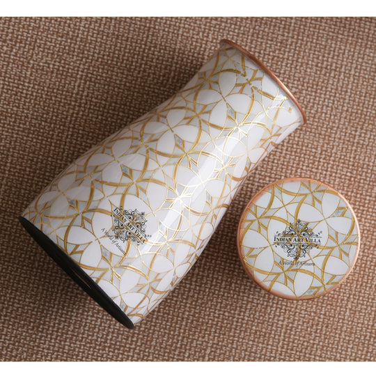 Pure Copper  Bedroom Bottle, Gold Print Luxury Design- 950 ml